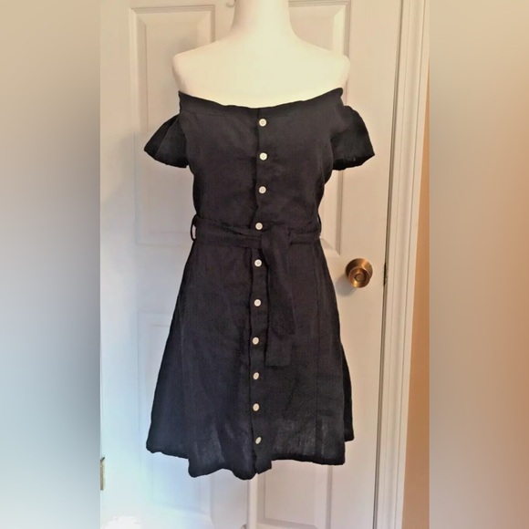 Linen Sun Dress Off-Shoulder Sayulita Sundress - Picture 3 of 12